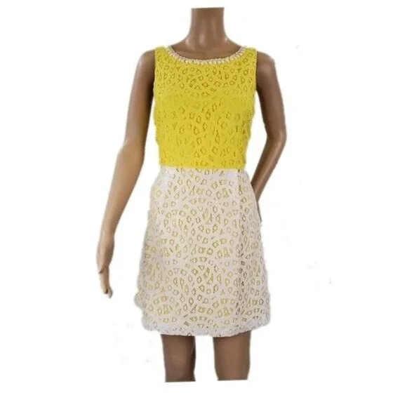 Kensie Girl | Dresses | Kensie Womens Lace Overlay Dress Retro 7s Brady  Bunch Fashion Size Large | Poshmark